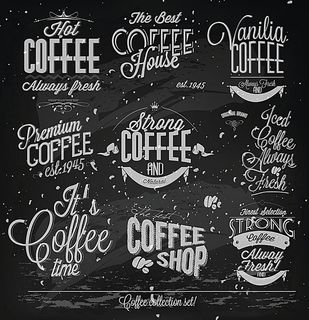 coffee艺术字设计矢量素材