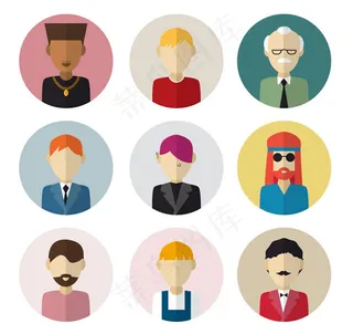 扁平化男子头像矢量素材