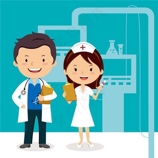 微笑的医生和护士