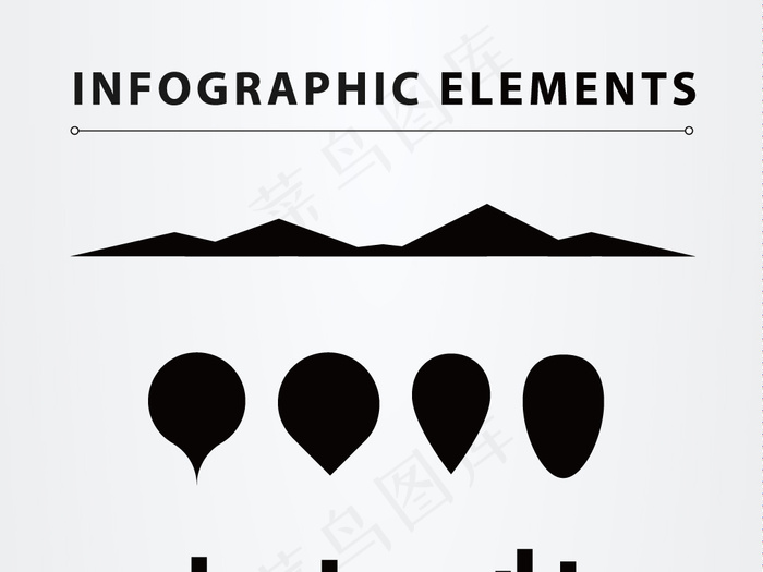 PPT矢量信息图标级别灰色背景黑色...