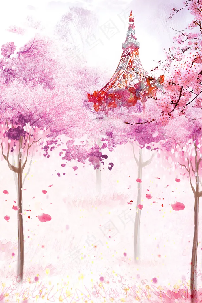 唯美春天醉美樱花节春季赏花海报