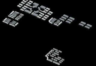 现代小区整体造型建筑3D模型图