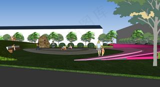 广场园林设计透视图