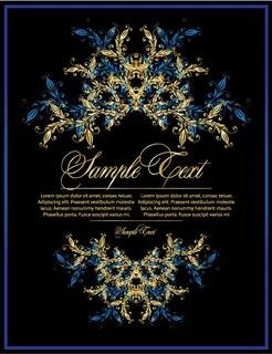 超酷蓝色经典欧式花纹背景