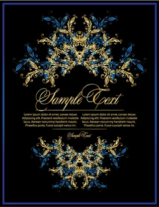 超酷蓝色经典欧式花纹背景