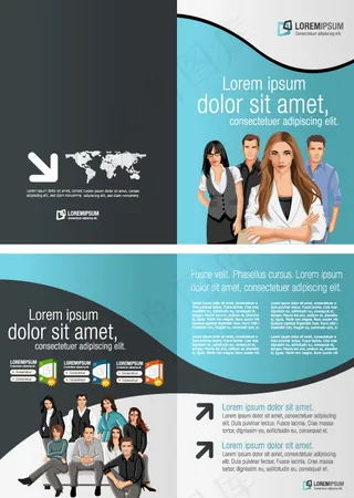 欧美商务画册矢量素材