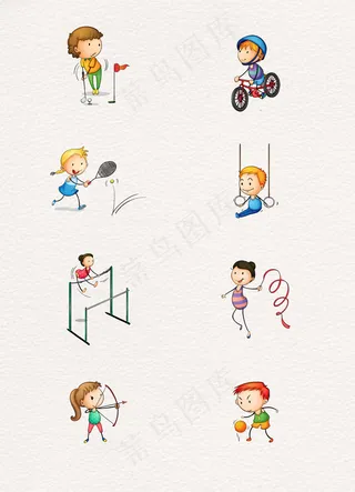 手绘体育运动人物矢量设计