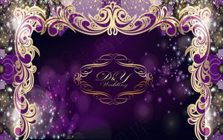 欧式紫色巴洛克主题婚礼背景设计图