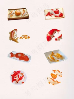 8款元旦节日素材好吃的年年有余年糕