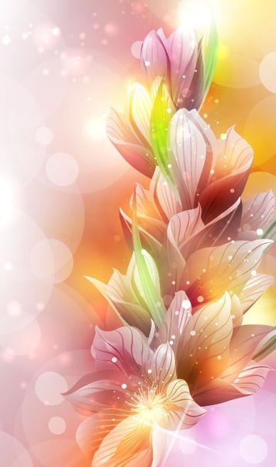 炫彩花纹背景矢量素材