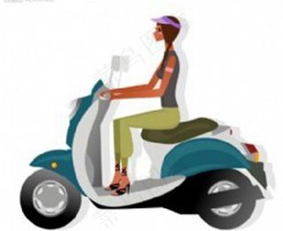 骑电动车的女孩图片