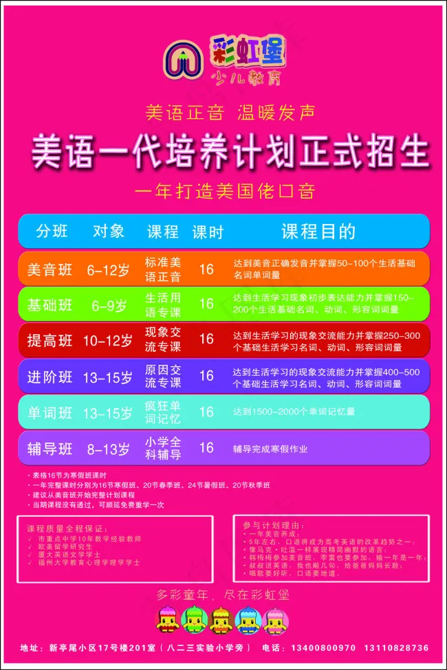 彩虹堡少儿教育 标志 海报psd模版下载