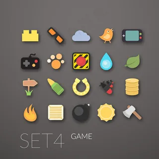 时尚游戏扁平化图标矢量素材图片