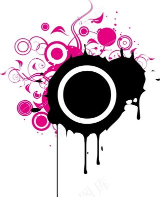 黑色滴墨花纹背景