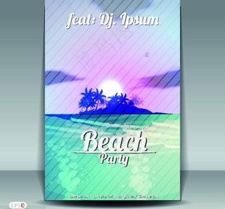 夏日海滨派对海报图片