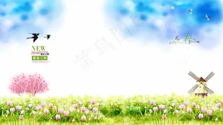 淘宝春季店铺背景图片素材