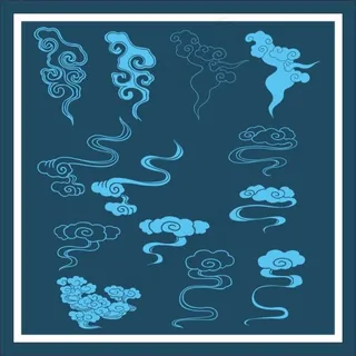 古典祥云花纹矢量图免费下载