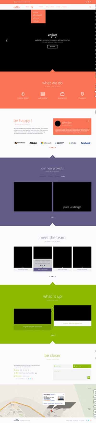 扁平化网页模板图片
