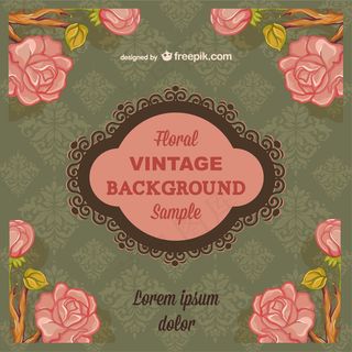 花的复古背景与文本