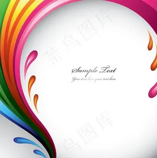 动感幻彩线条矢量素材图片