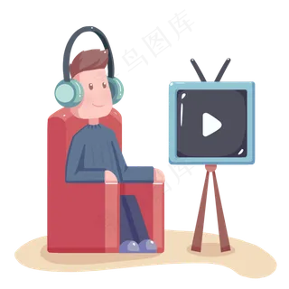 坐沙发看视频人物简约卡通免扣P坐沙发看视频人物简约卡通免扣P