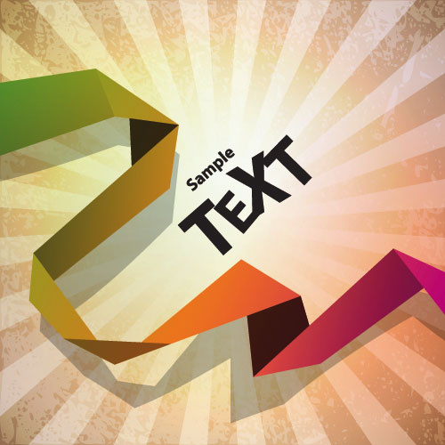 精致折纸纸条—矢量素材