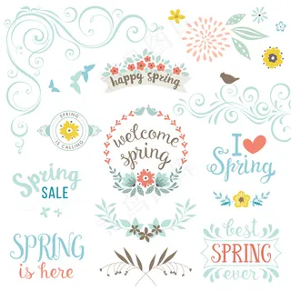 唯美花卉花环手绘花朵EPS矢量素材...