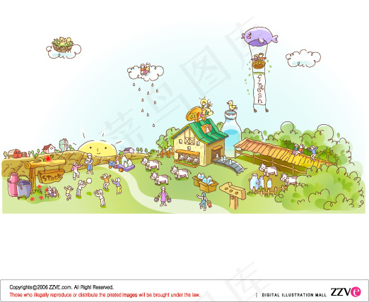 漫画风景 幻想世界 矢量素材 AI...