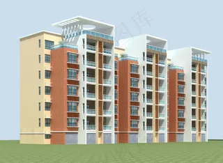 简约多层建筑模型