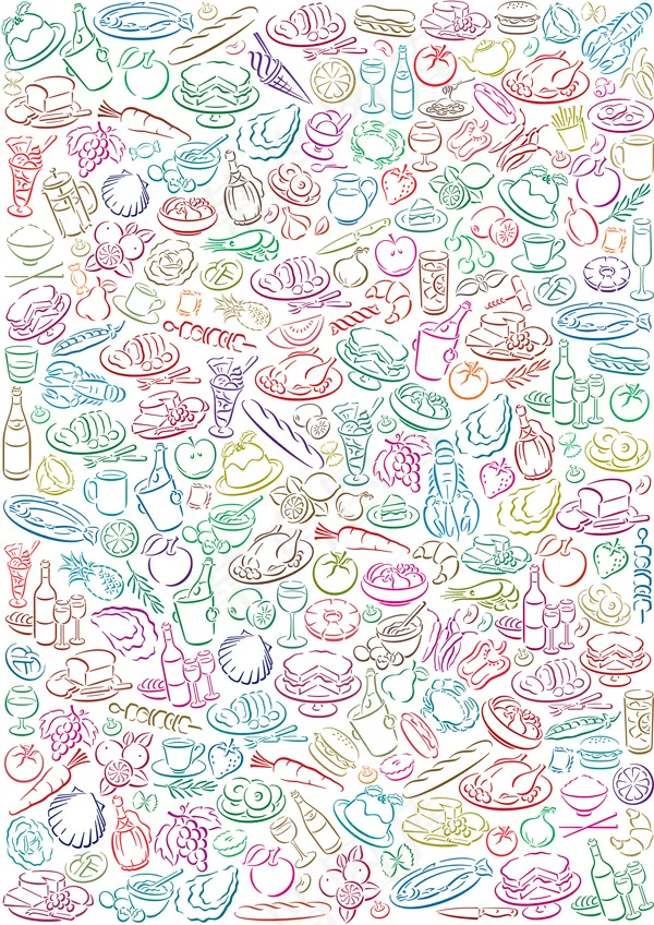 可爱饮食背景矢量素材eps,ai矢量模版下载