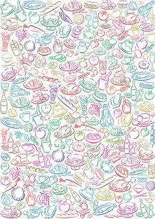 可爱饮食背景矢量素材 可爱饮食背景矢量素材