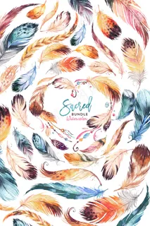 手绘水彩印第安风格羽毛创意海报