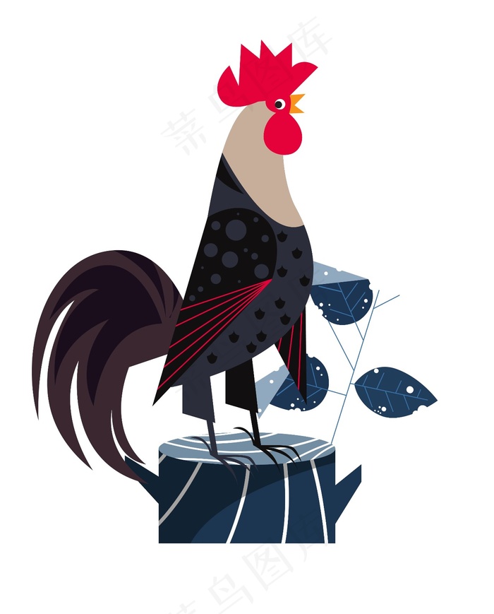 卡通大公鸡打鸣