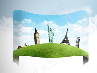 草地上的著名建筑图片