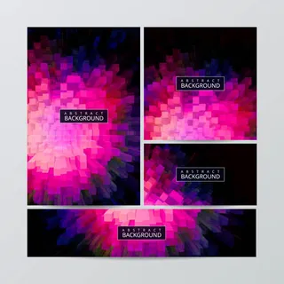 缤纷多彩立体几何创意背景