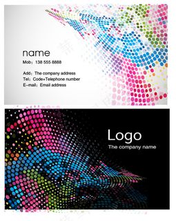 科技梦幻花纹名片