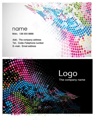 科技梦幻花纹名片