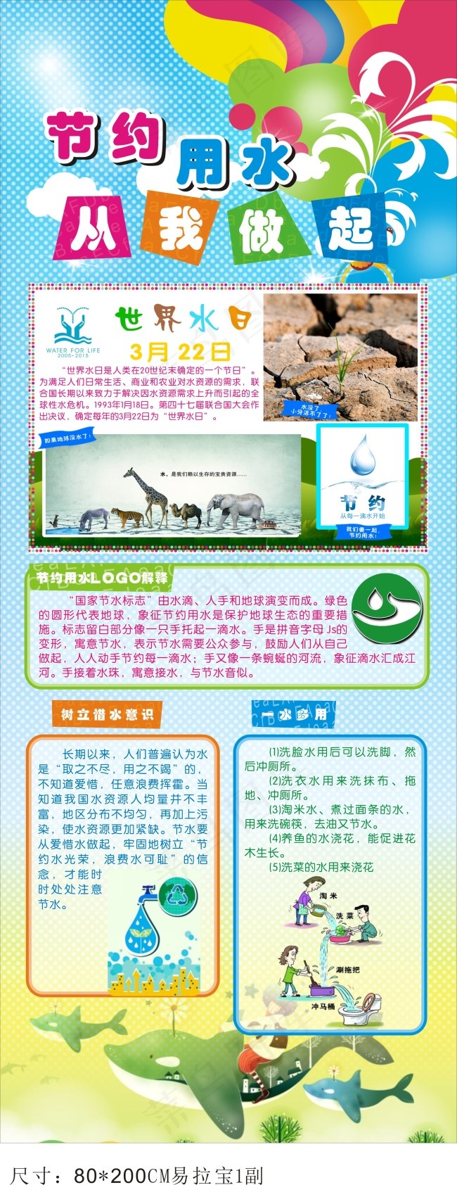 节约用水 从我做起cdr矢量模版下载