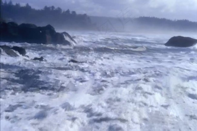 海岸海滩风景画视频模板下载