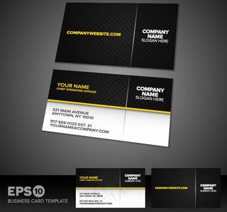 黑色大气名片模板免费下载