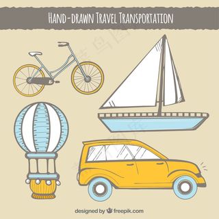 手绘旅游交通