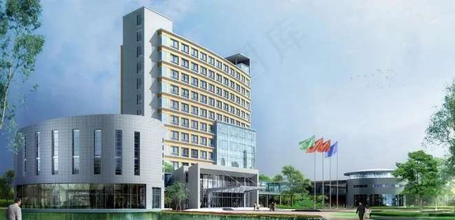 弧形时尚公建建筑3D 弧形时尚公建建筑3D