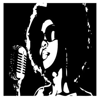 矢量 人物剪影 女人 音乐元素 麦...