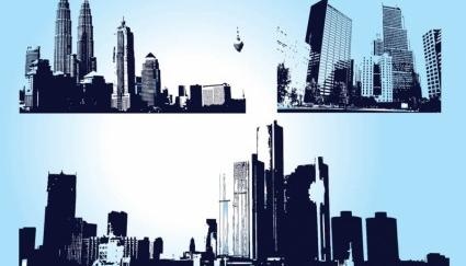 摩天大楼的城市图形