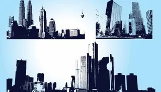 摩天大楼的城市图形