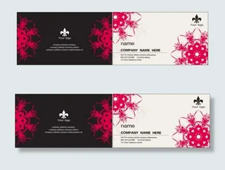 黑色精美花纹的名片模板
