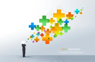 加号炫彩背景企业文化psd素材