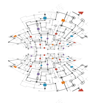 电路点线电路板PNG免扣素材
