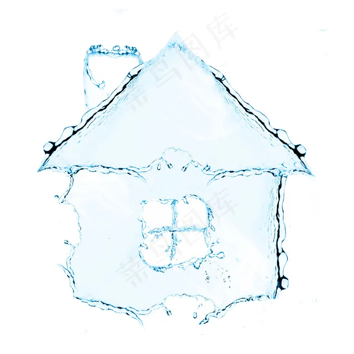 液态水组成的房子图案创意图片