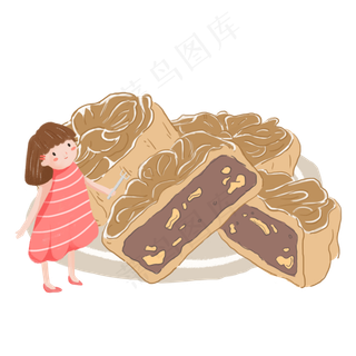 中秋节女孩吃月饼素材中秋节女孩吃月饼素材